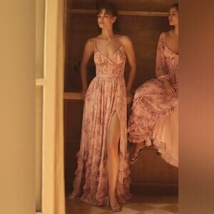 V. Chapman Carmen Corset Ruffled Dress